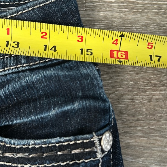 Women’s MISS ME Denim Bling Rhinestones Mid-Rise Bootcut Jeans, Size 26. - Picture 10 of 15